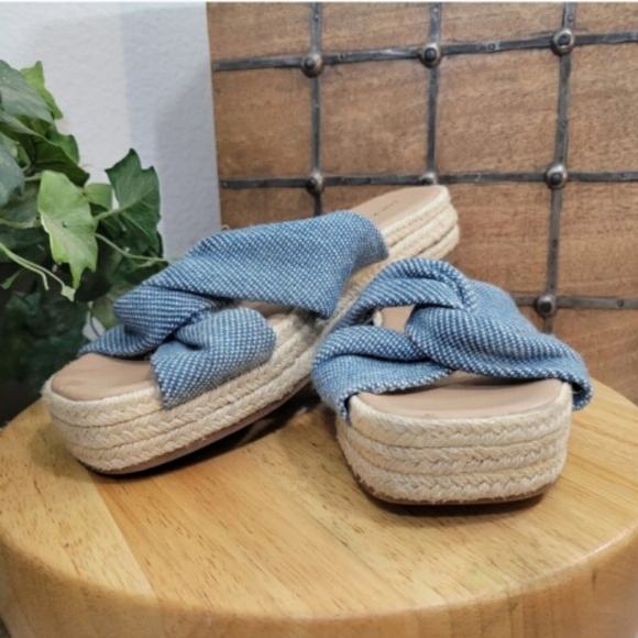 Lucky Brand Women's Grenly Twist Espadrilles Platform Slides Sandals size 7 - Picture 2 of 8